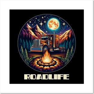 Semi truck roadlife Posters and Art